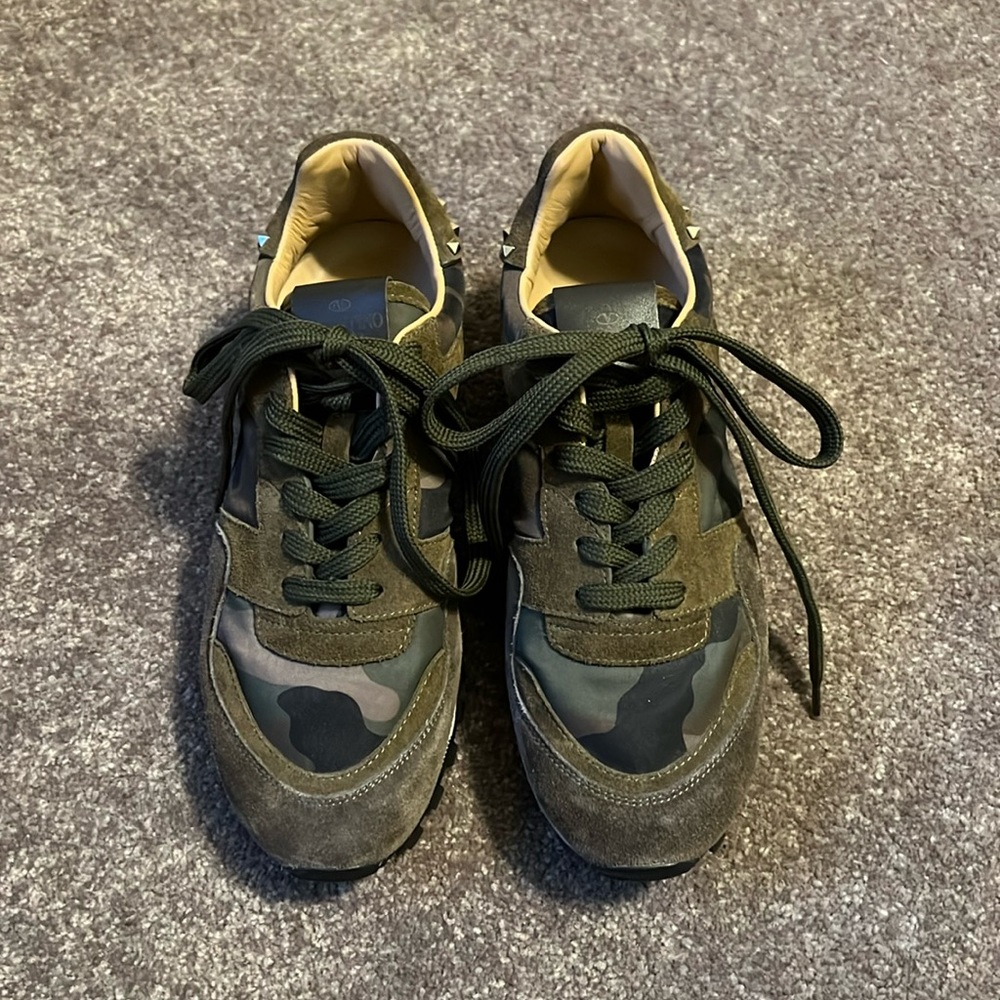 Valentino camouflage stud suede sneakers trainers 37 Italy